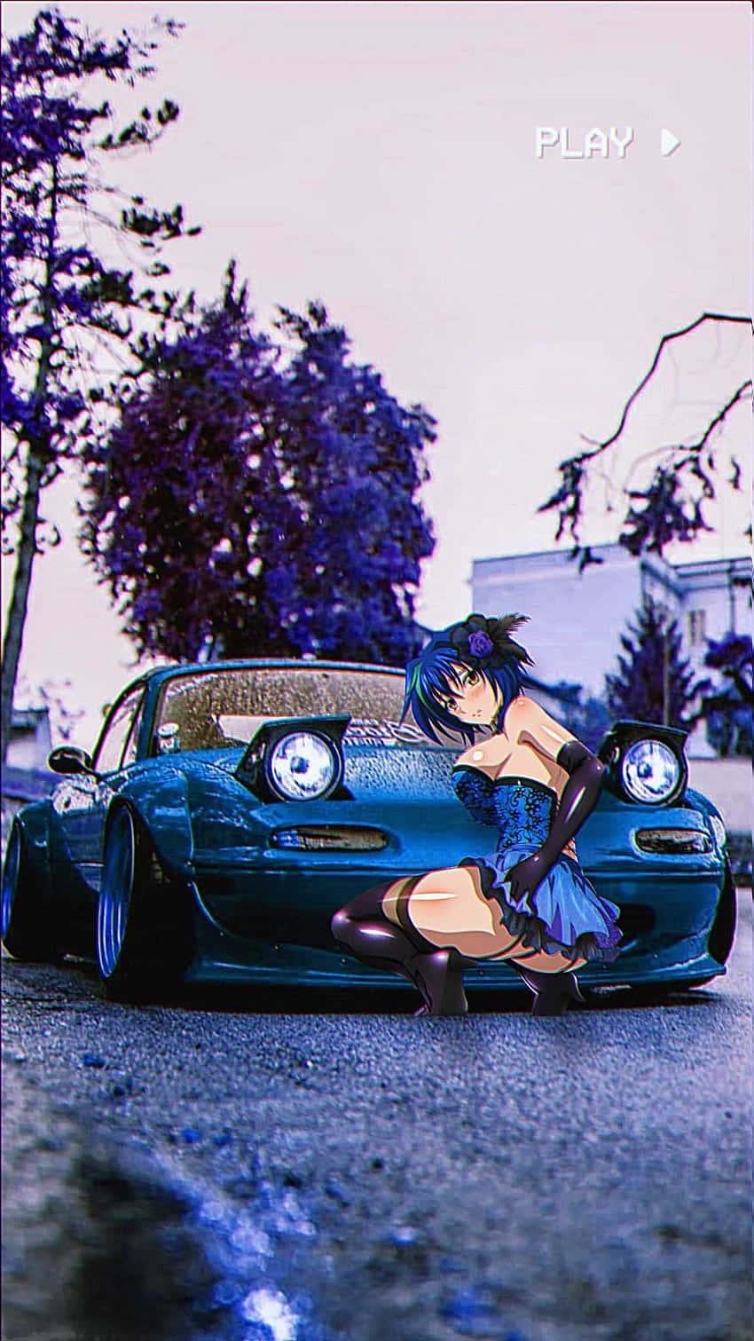 Blue Mazda Mx Xenovia Quarta Jdm Anime Wallpaper