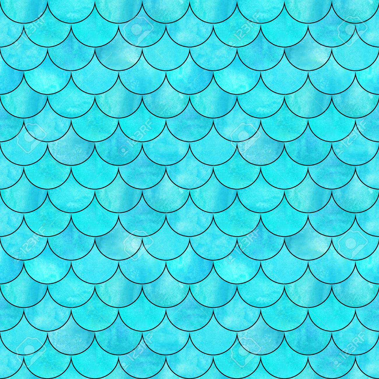 Mermaid Fish Scale Wave Japanese Magic Seamless Pattern