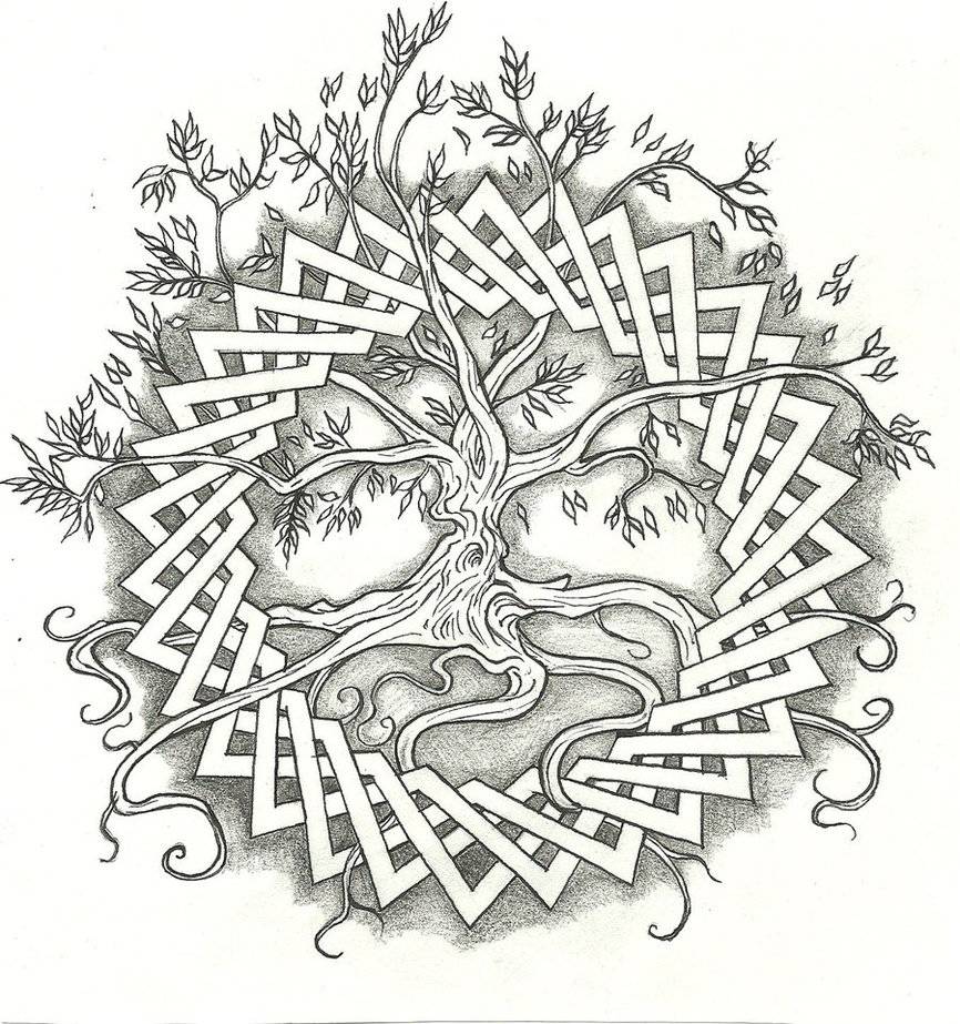 Sleeve Tattoo Tree Of Life - Tree Of Life Tattoo Stencil, HD Png Download ,  Transparent Png Image - PNGitem
