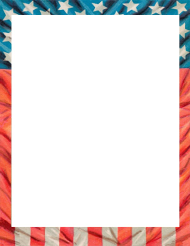 Mar Science 4th Of July Border Paper Patriotic Writing