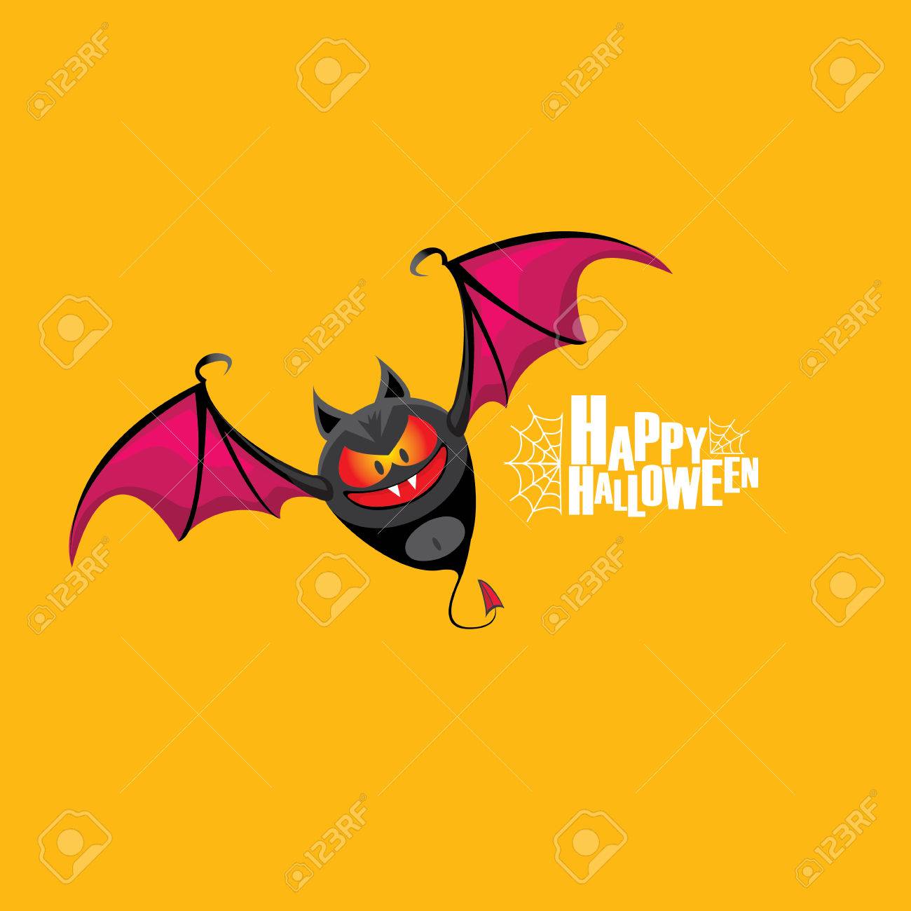 Happy Halloween Vector Kids Funny Background With Cartoon Funky