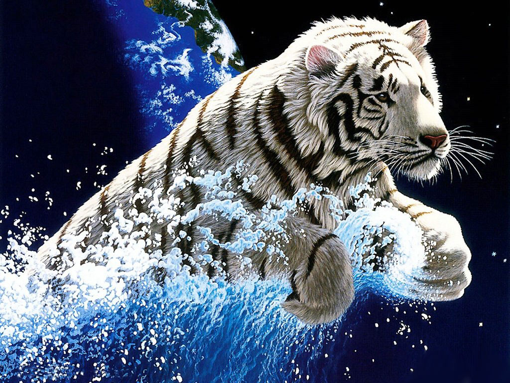 Desktop Wallpaper Gallery 3d Art Tiger Background