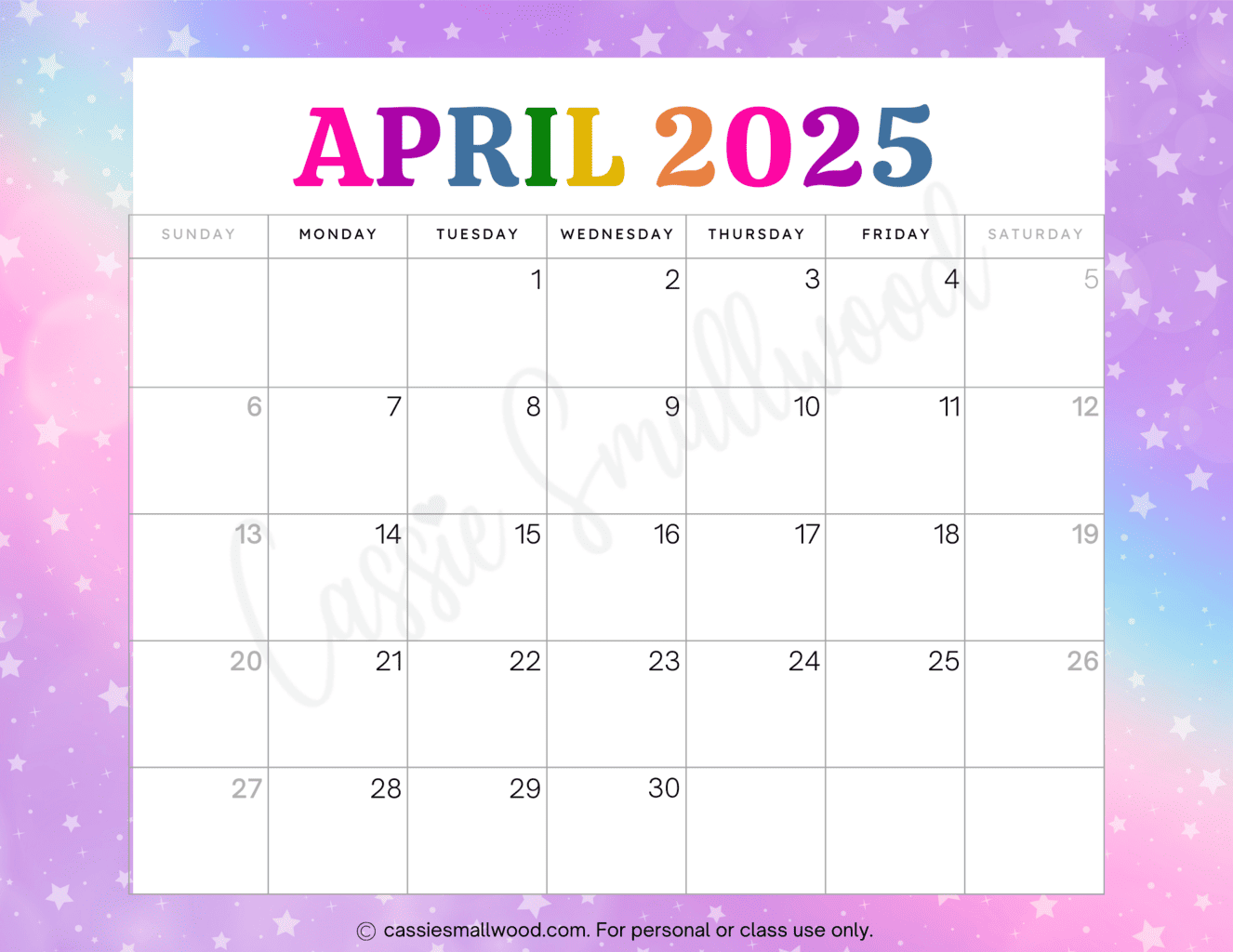Cute Printable Monthly Calendars Wallpaper