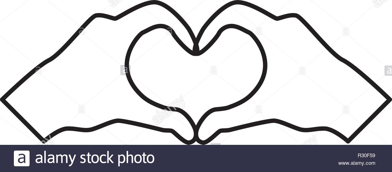 Two Hands Have Shape Heart Making Symbol Silhouette