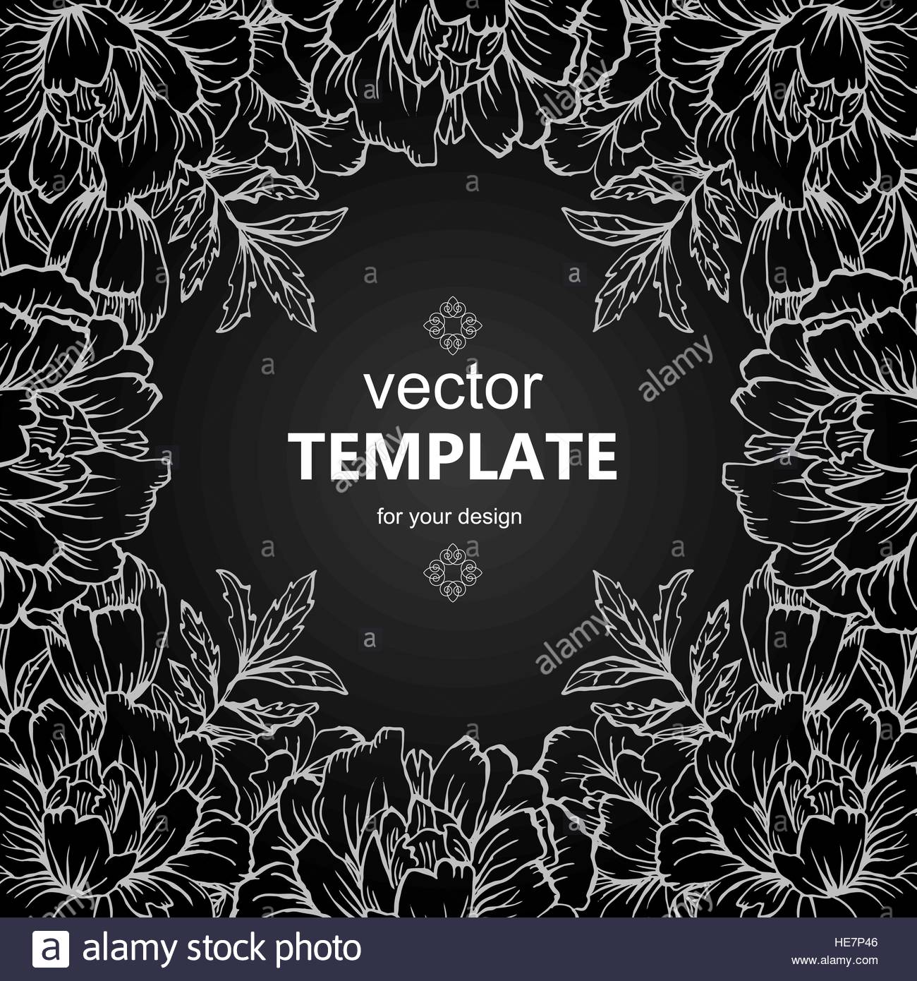 Ornate Floral Flyer With Flowers Doodle Sharpie Background