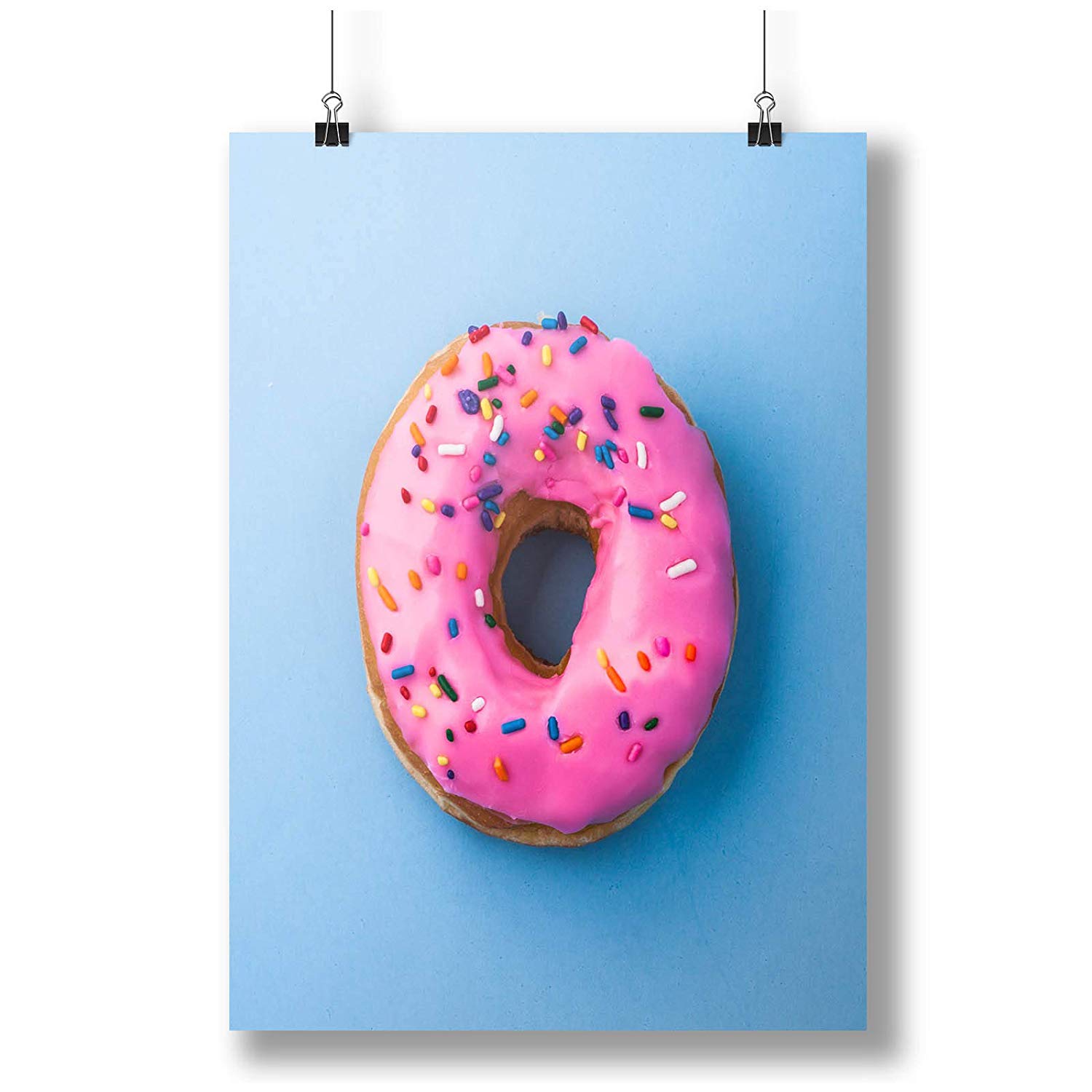 Amazon Innoglen Donut With Pnk Topping On A Blue Background