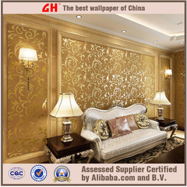 Elegant Design Gold Color Living Room Wallpaper Wall Paper