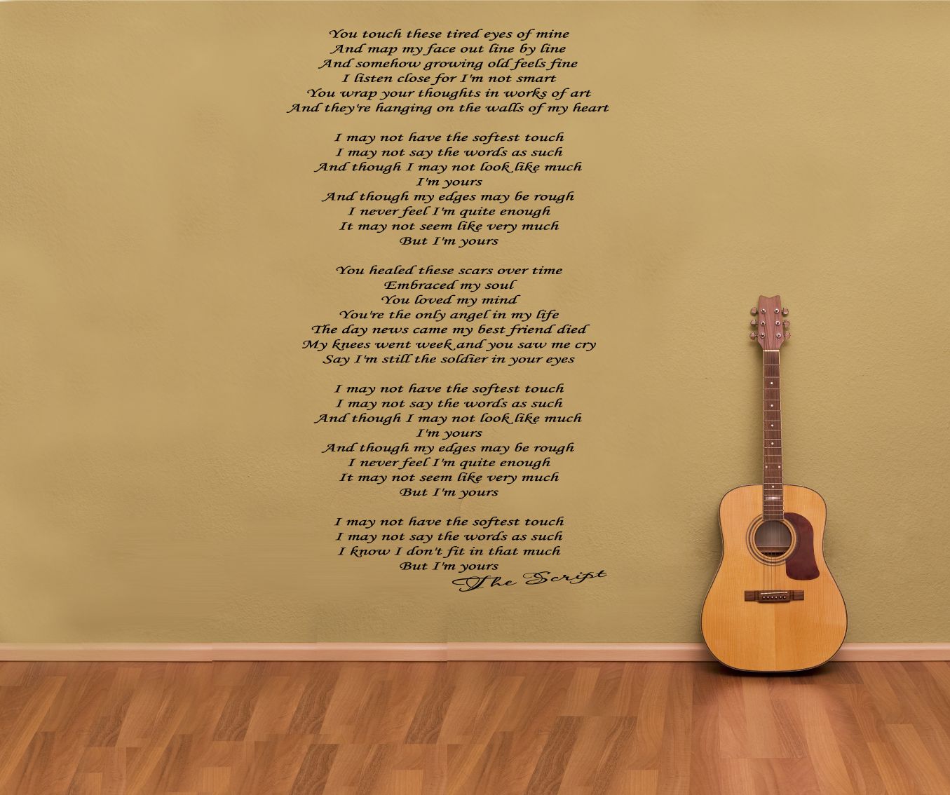 The Script I M Yours Song Lyrics Wall Art Decal Sticker