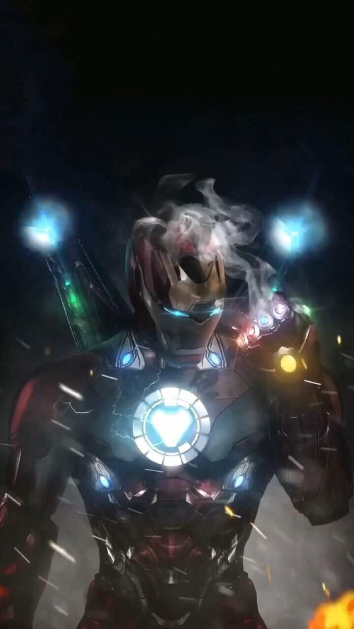 Iron Man With Infinity Gauntlet Background Art Marvel