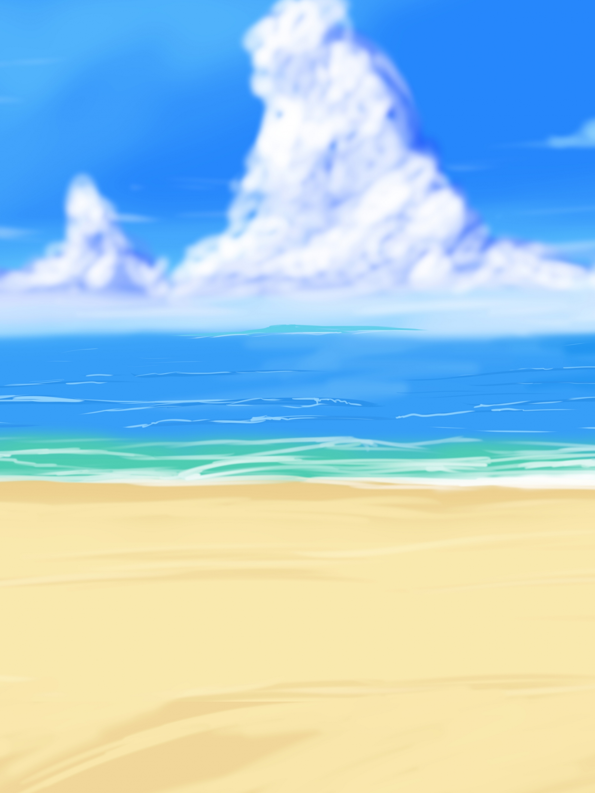 Big Anime Style Beach Background By Wbd