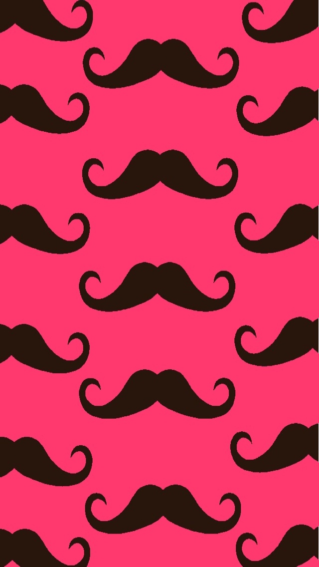 Cute Mustache Wallpaper Pink