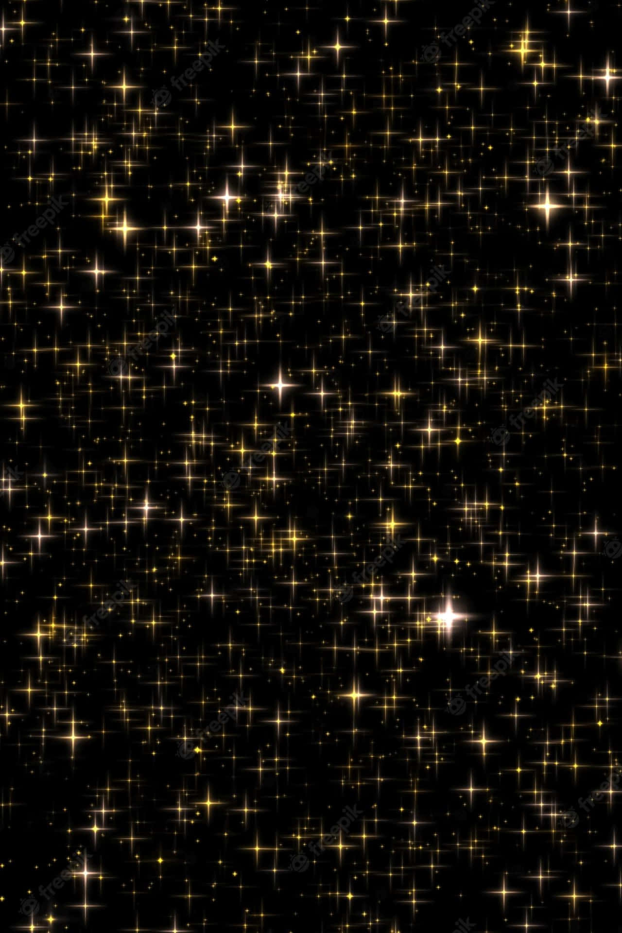 Gold Stars On A Black Wallpaper
