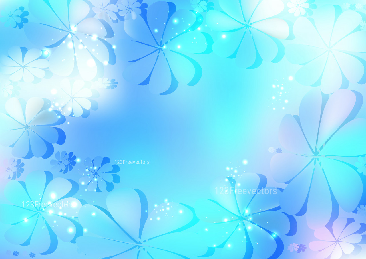 Blue And White Flower Background Vector