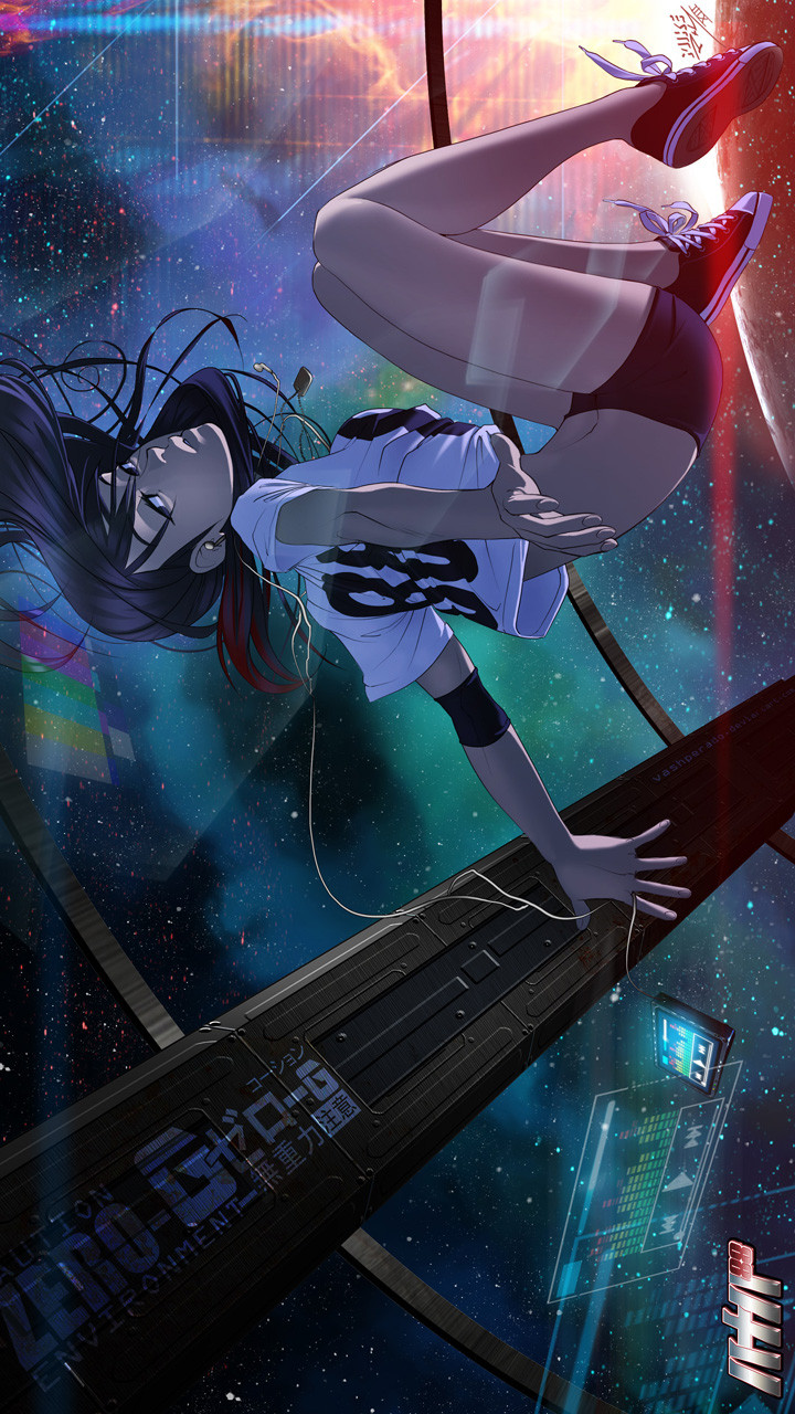 Space Anime Girl Galaxy S3 Wallpaper 720x1280 720x1280