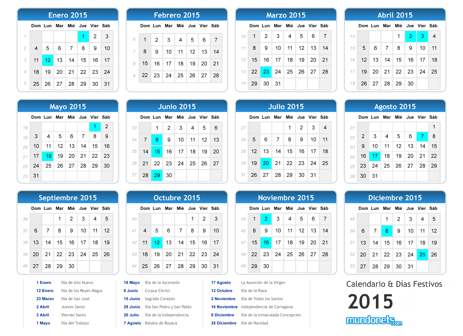 El calendario laboral de 2016 tiene ocho das festivos en toda