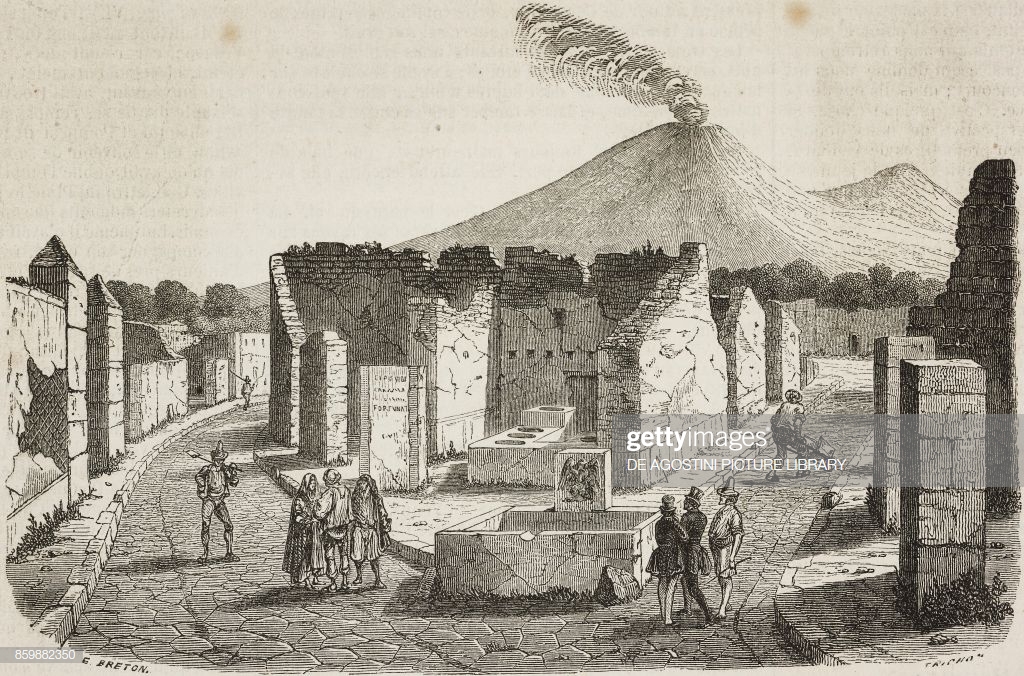 Ruins Of Pompeii With Vesuvius In The Background Italy News
