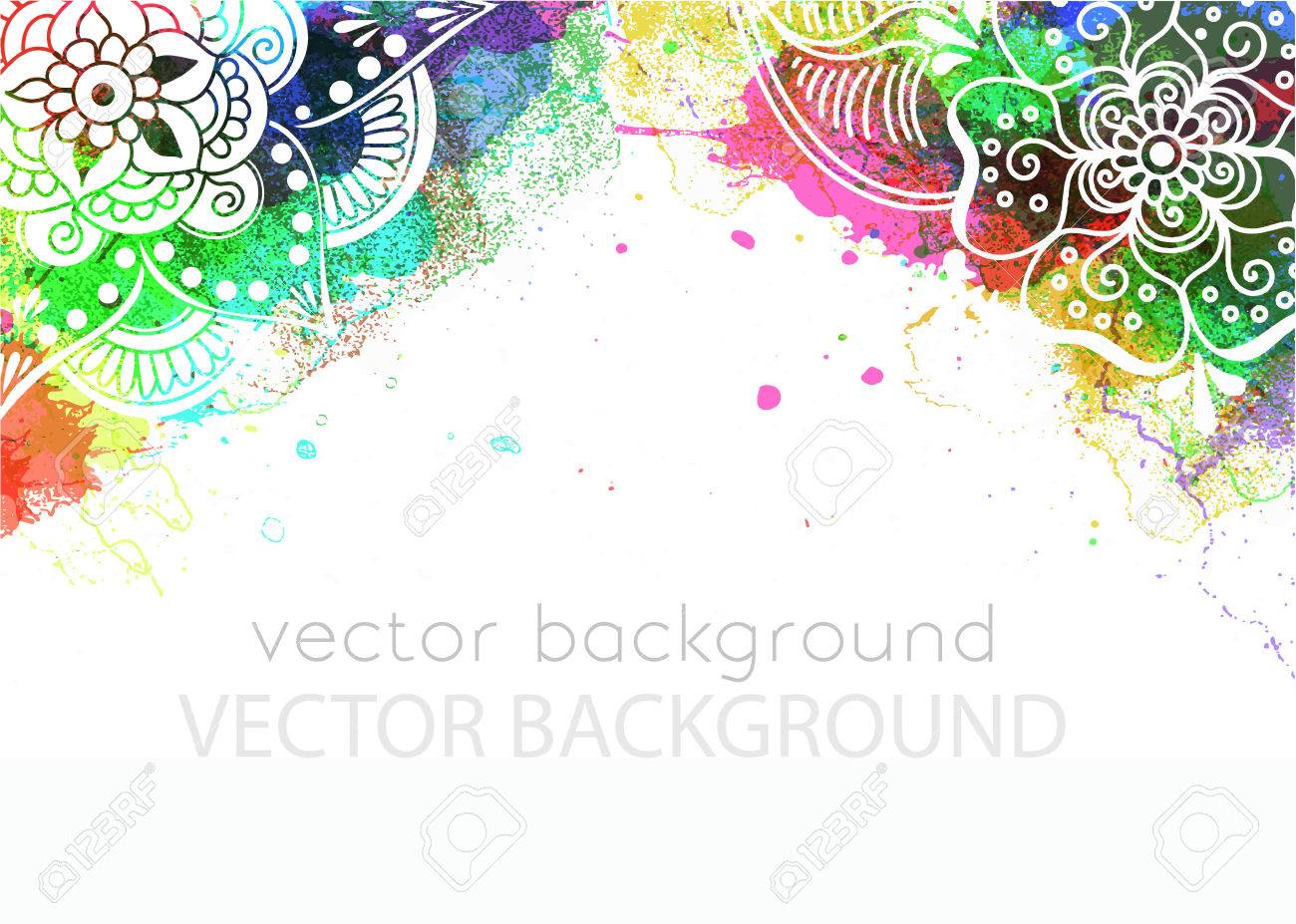 Vector Abstract Ethnic Background With Henna Patterns Stock