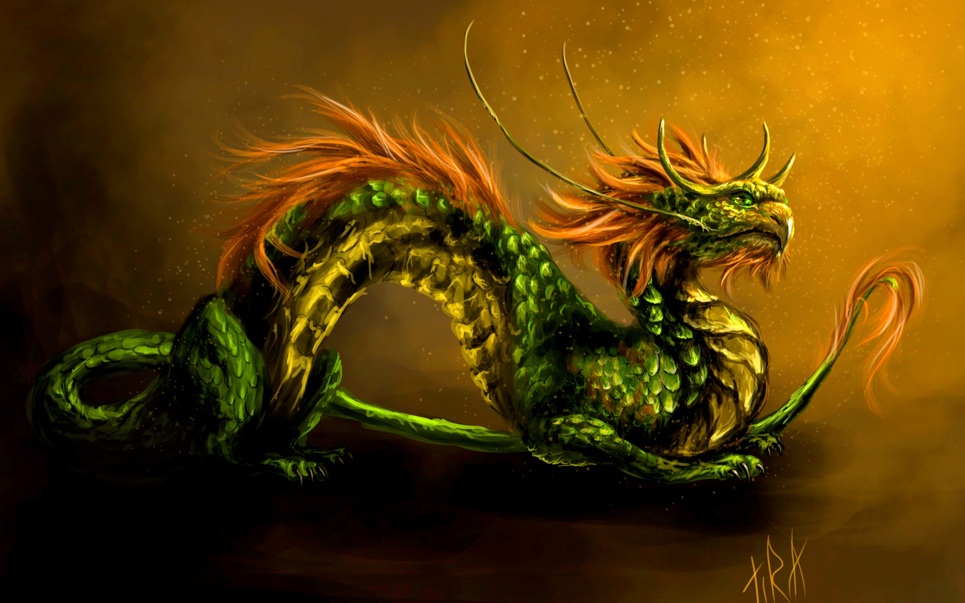 Dragon Background Wallpaper Green HD