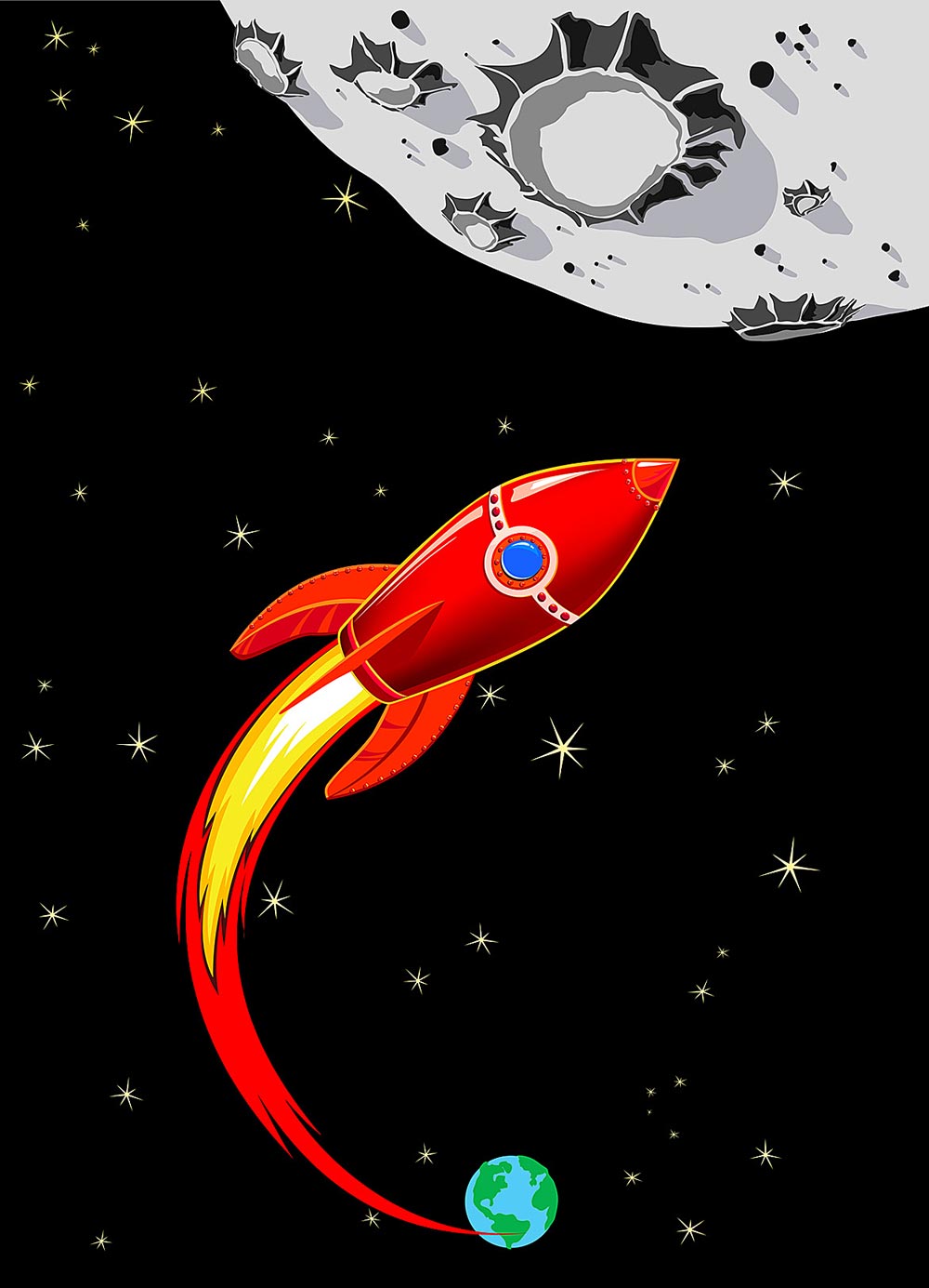 Outer Space Rockets And Astronauts Wall Decals Totally Kids