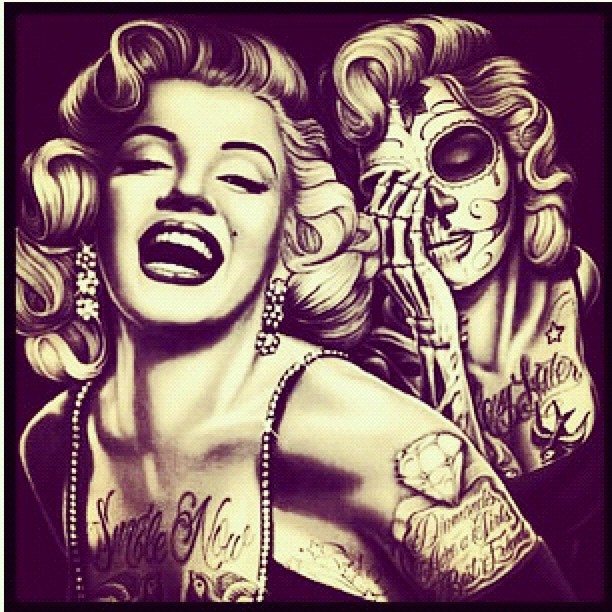 Marilyn Monroe tattoo idea  Marilyn monroe tattoo Zombie face Marilyn  monroe portrait