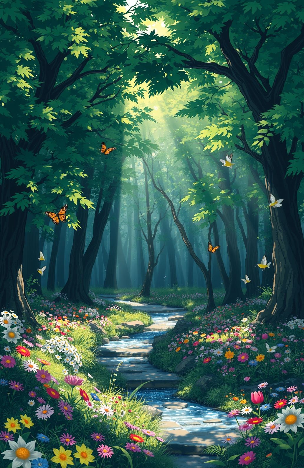 Anime Forest Background