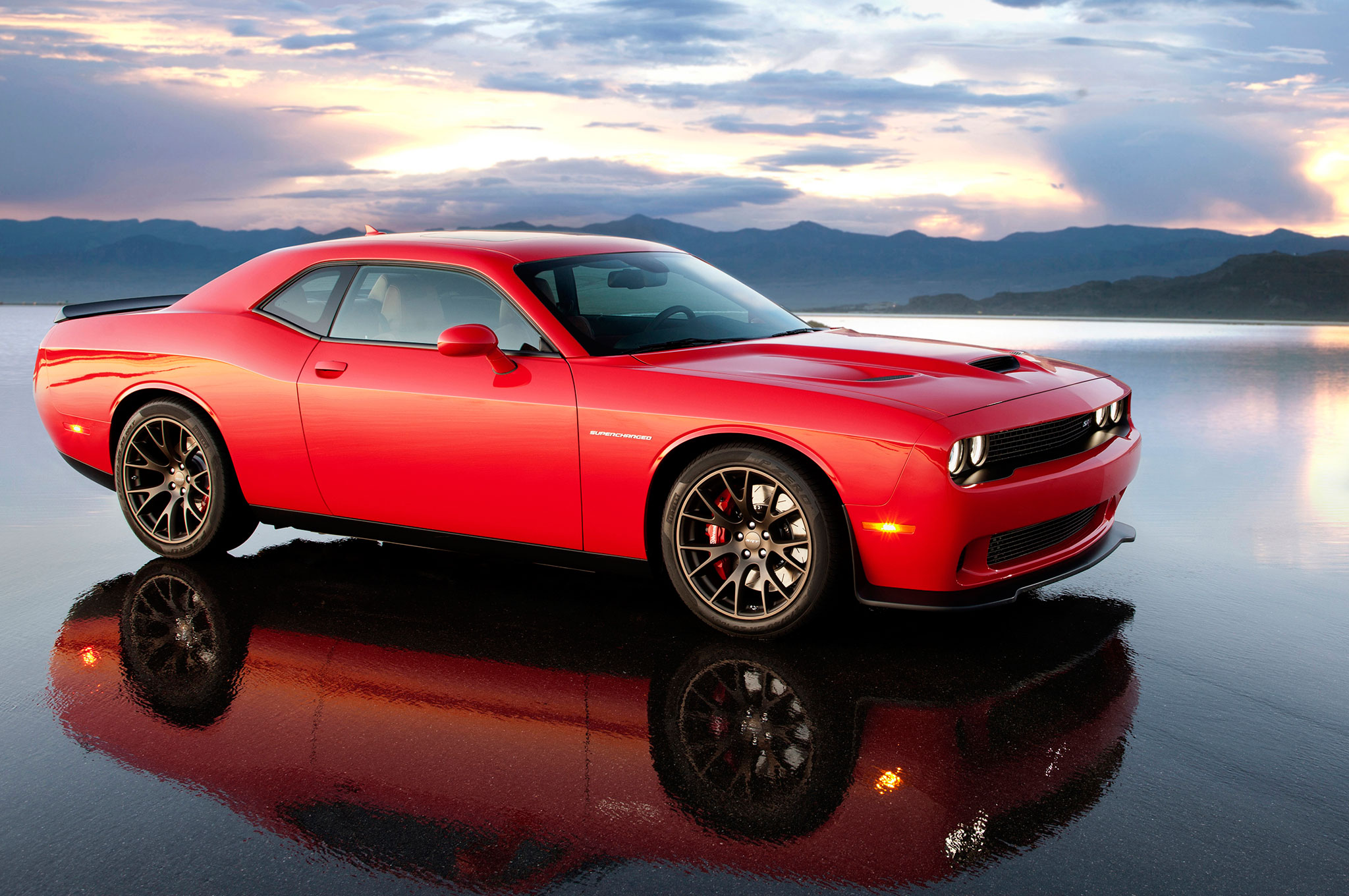 Dodge Challenger Srt Hellcat Side With Reflection Photo