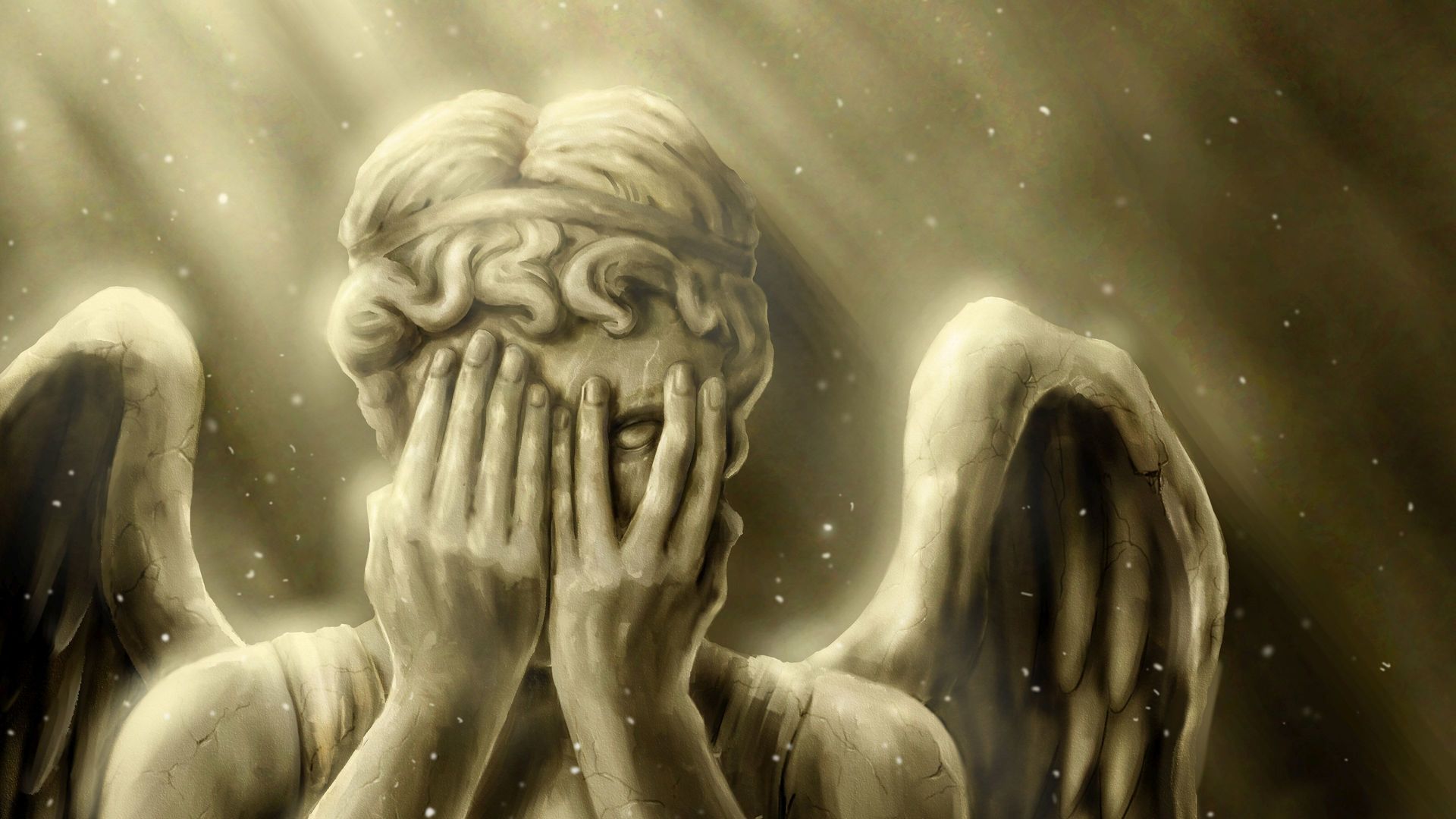 Crying Angel Statue Widescreen Wallpaper