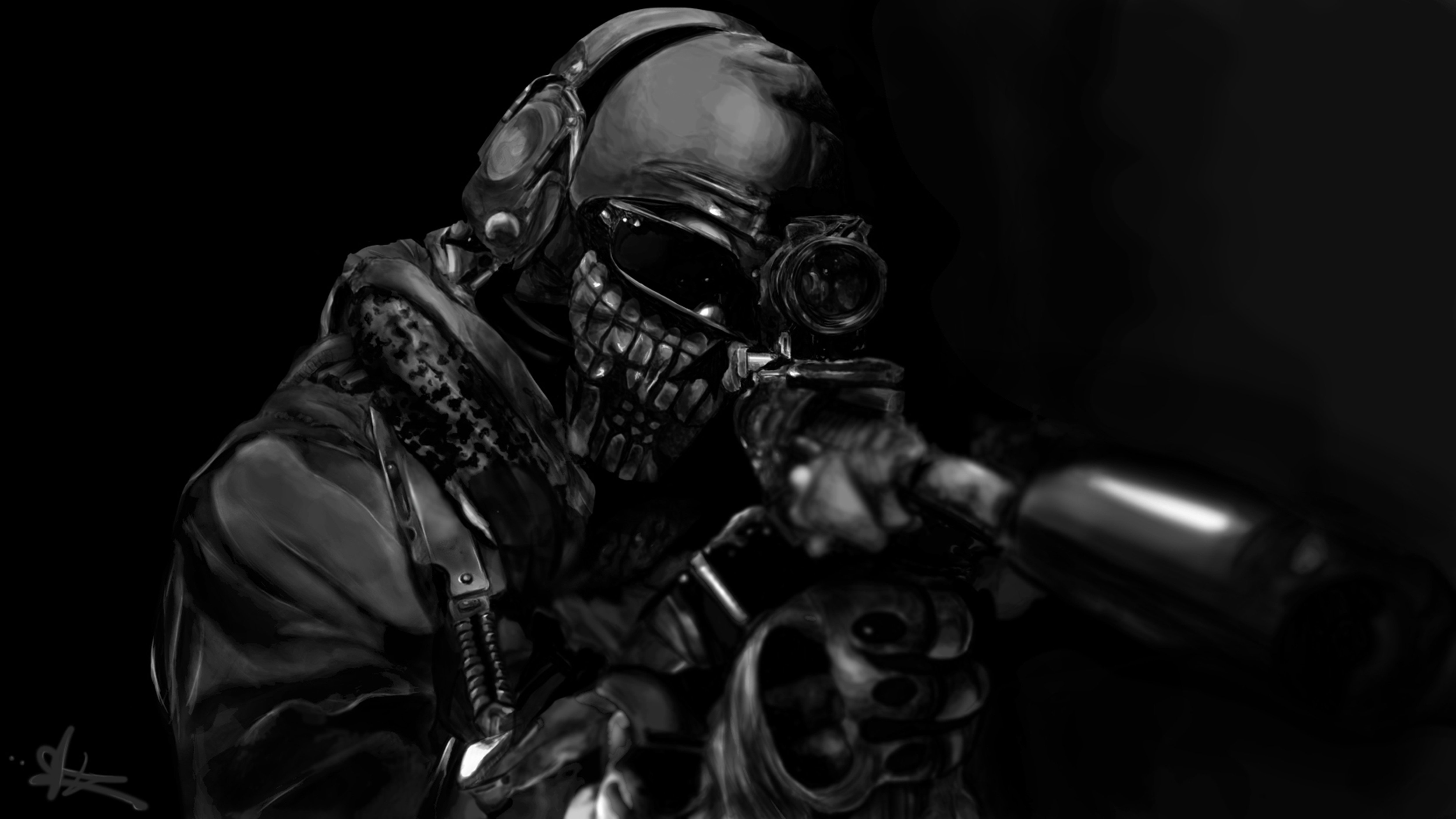 Call of Duty Black Soldier Wallpapers HD 5000x2813