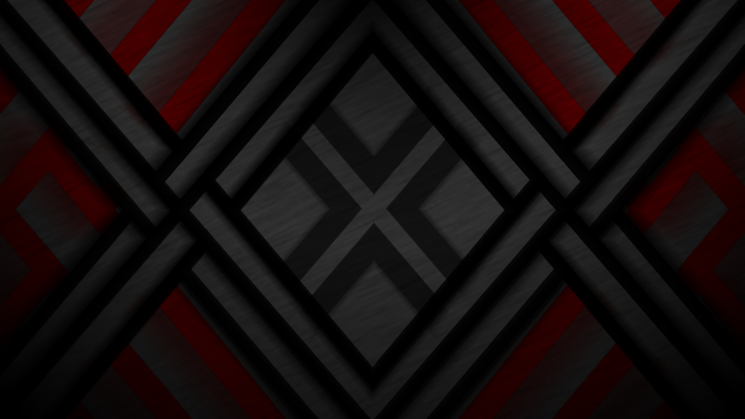 Dark red and black abstract wallpaper with geometric diamond and cross pattern, creating a modern and elegant design