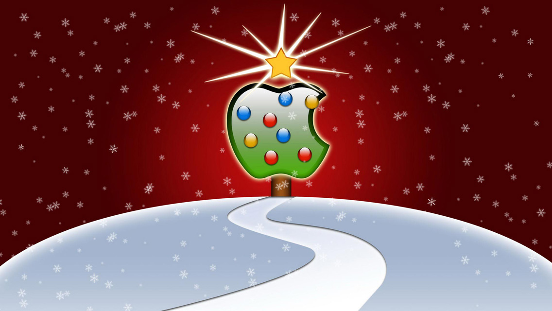 Wallpaper Merry Christmas Apple For iPhone