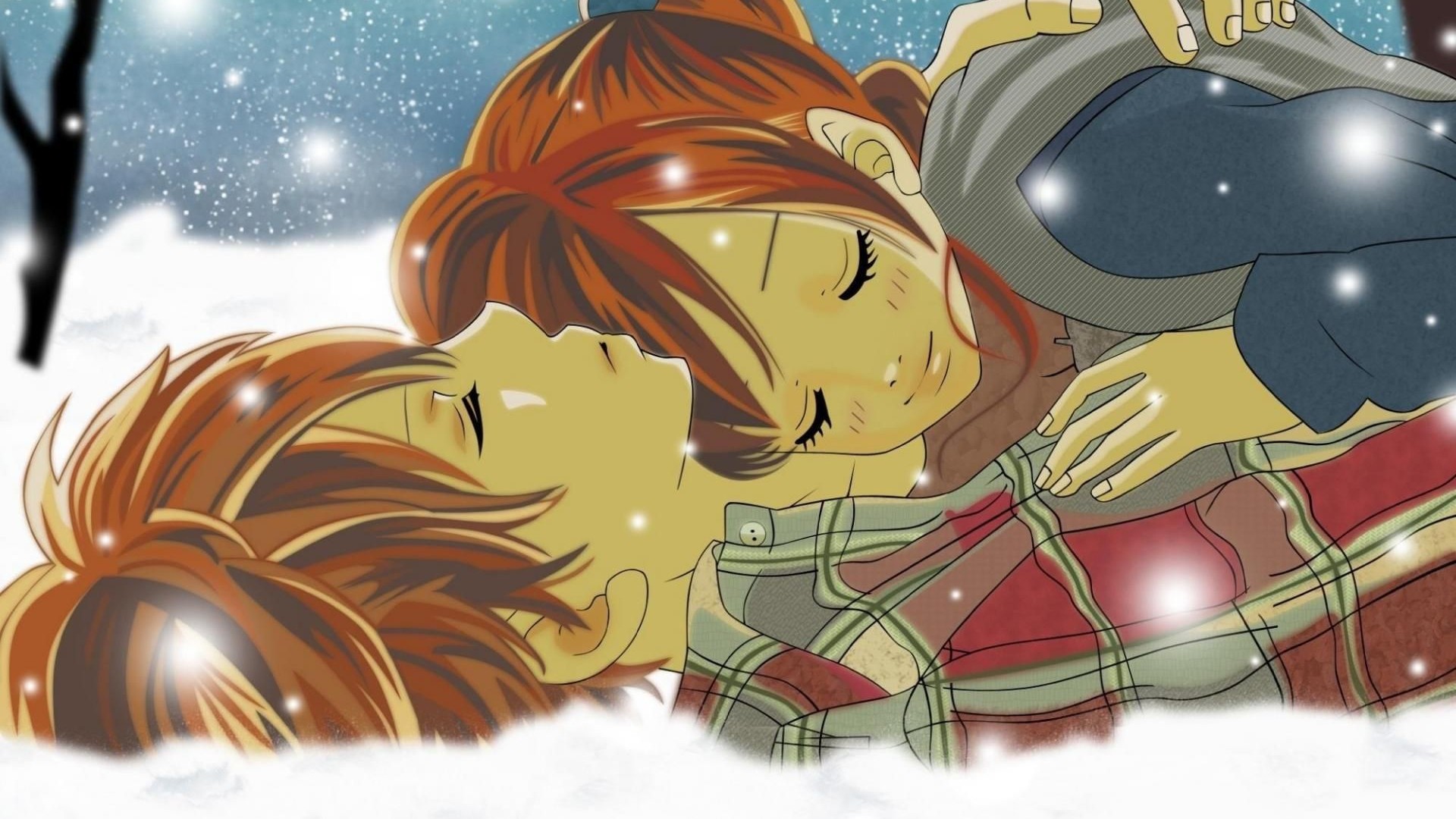 HD Cute Anime Couple Background Wallpaper