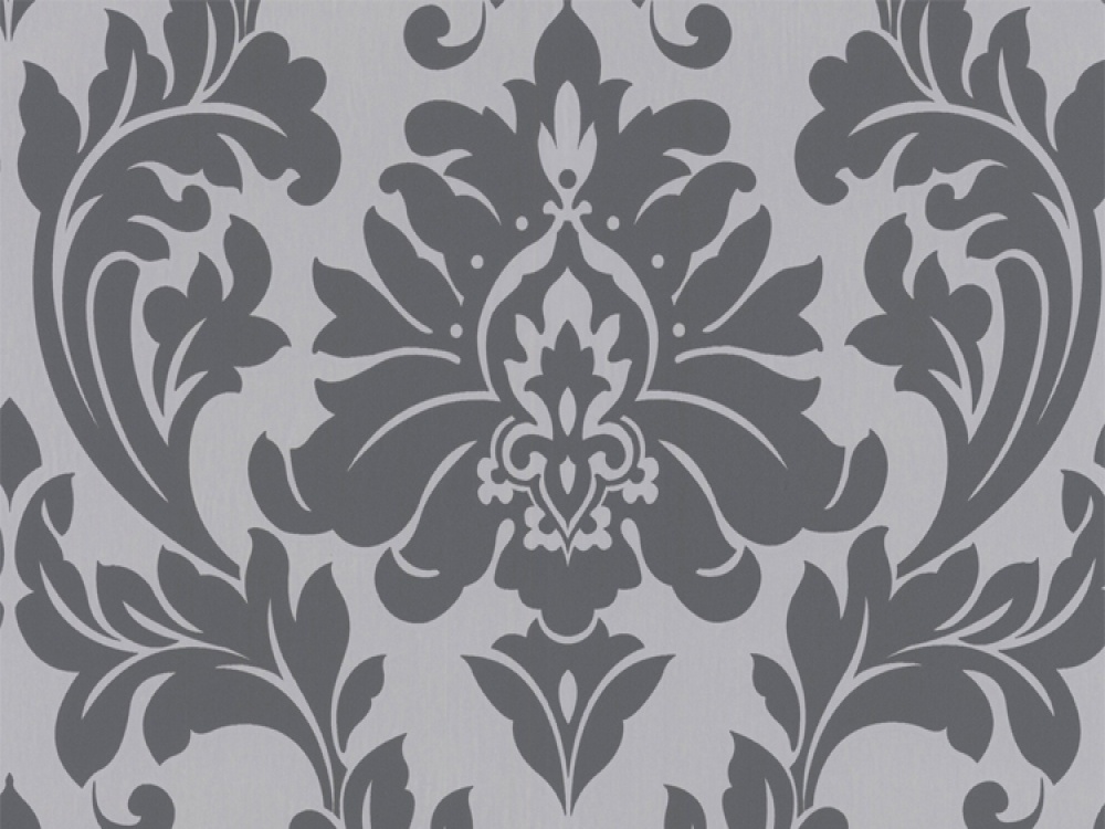Free Delivery on Majestic Graphite Grey Damask Wallpaper