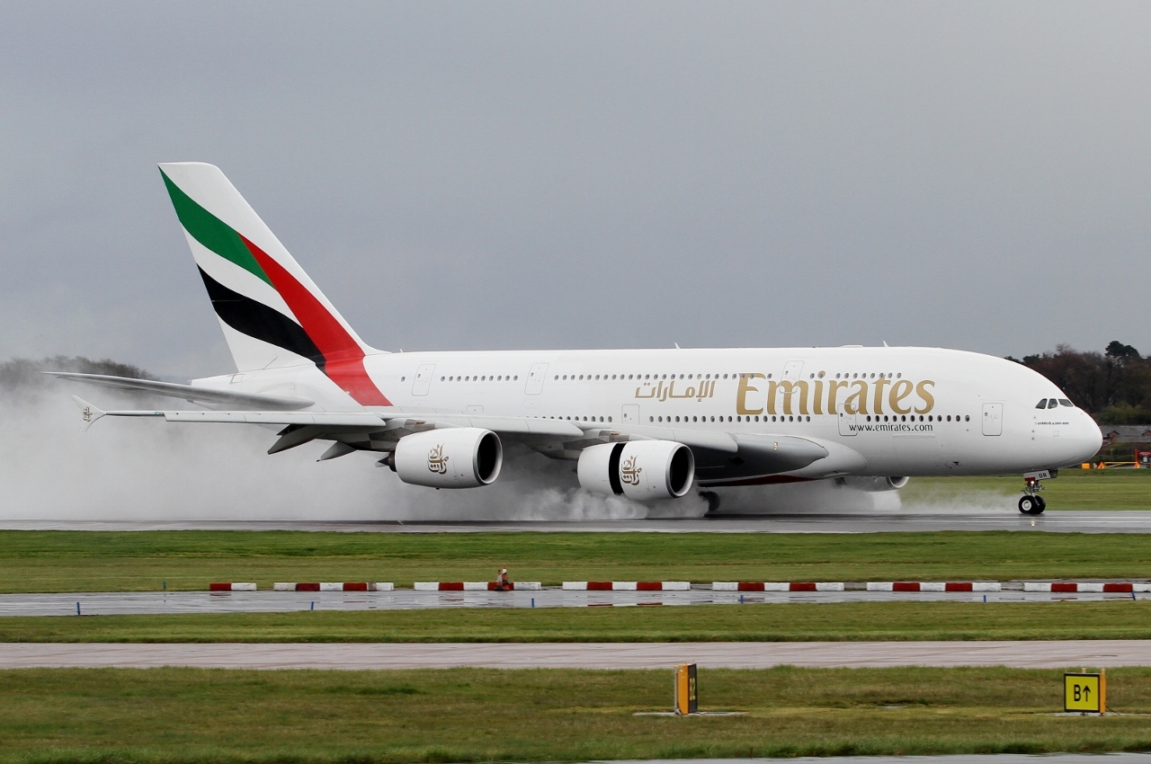 A380 Wet Landing Emirates