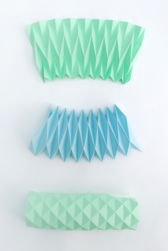 Accordion paper folding Candle holders