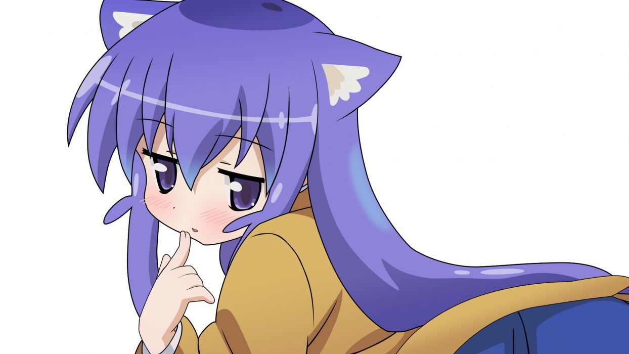 Acchi Kocchi Catgirl Miniwa Tsumiki Purple Eyes Hair