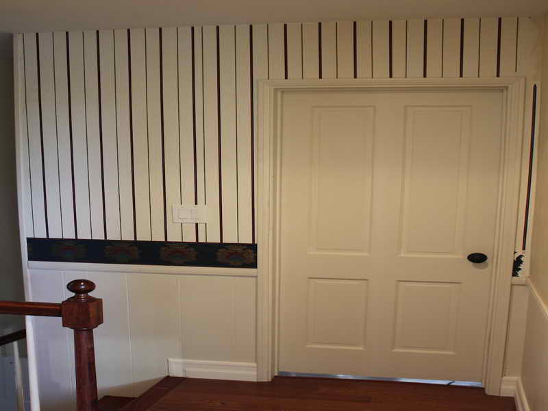 Install Faux Wainscoting Wallpaper Classy