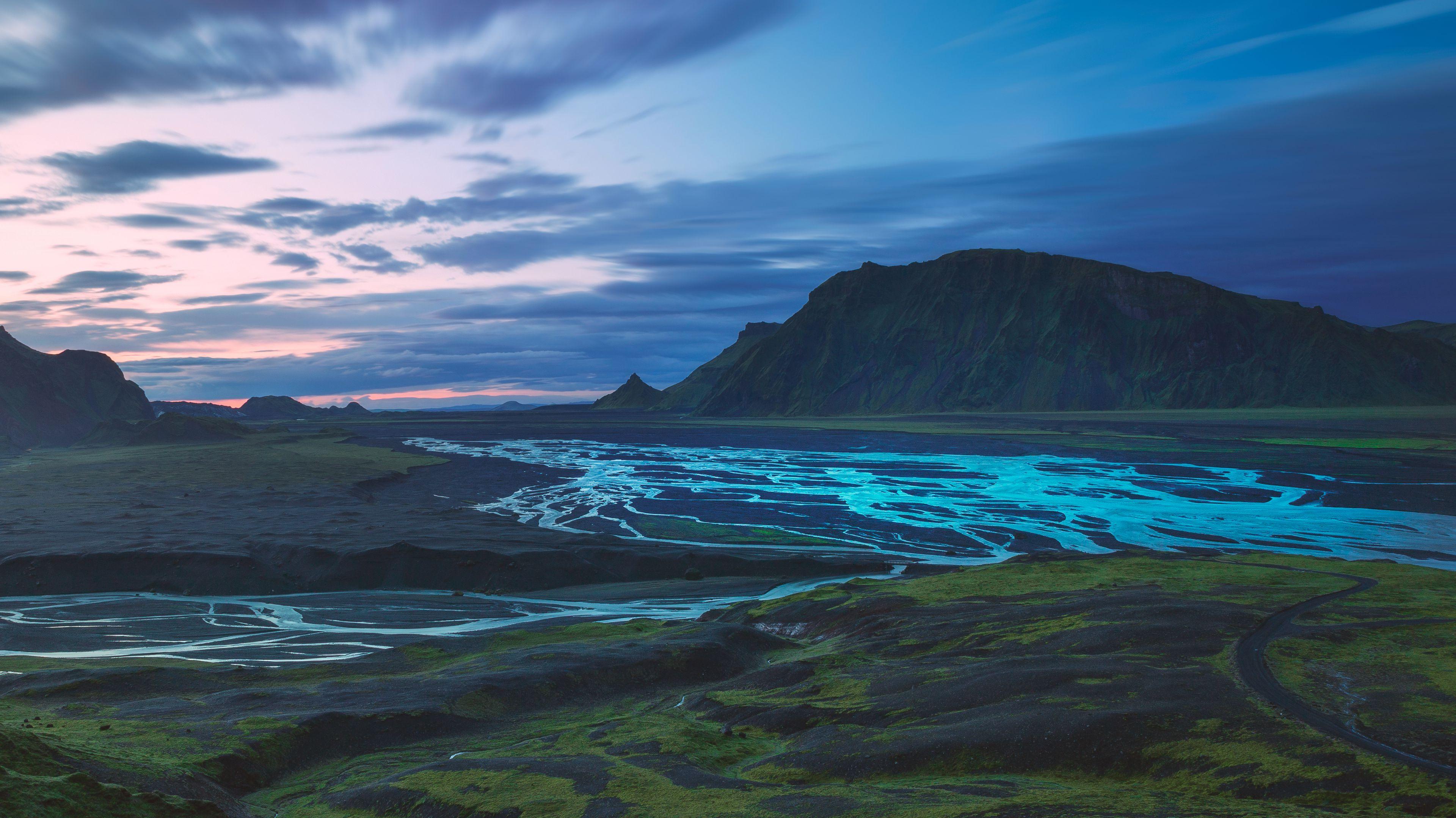 Wallpaper ID 9997 mountains river valley landscape iceland