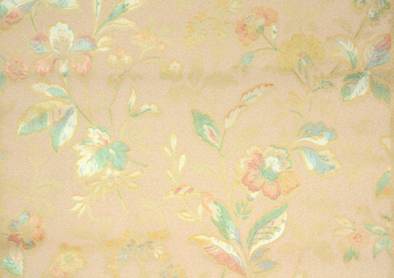 S Vintage Wallpaper Antique Floral With Muted Pink And Pastel