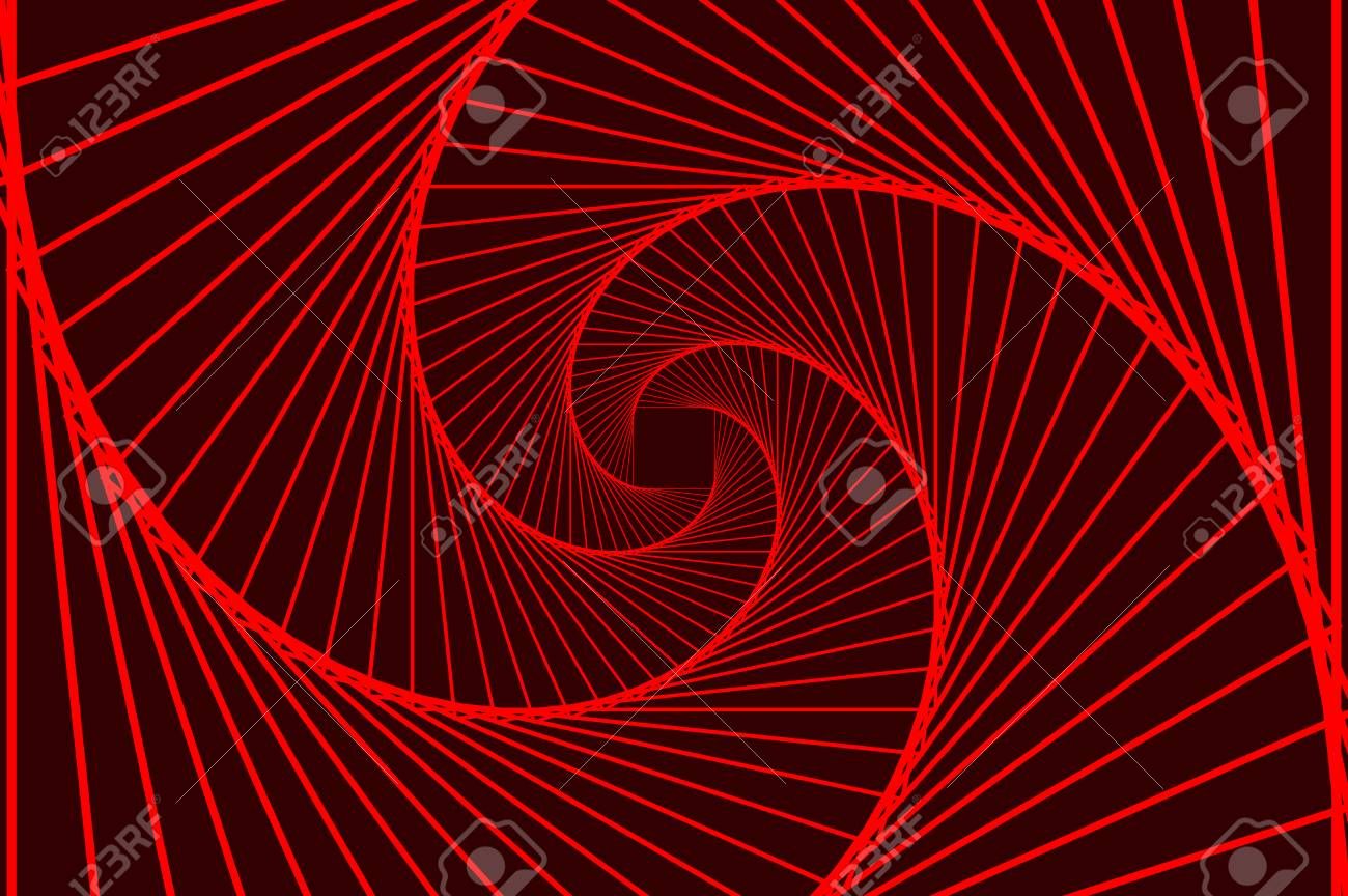 Rotating Concentric Squares Square Optical Illusion Pattern Red