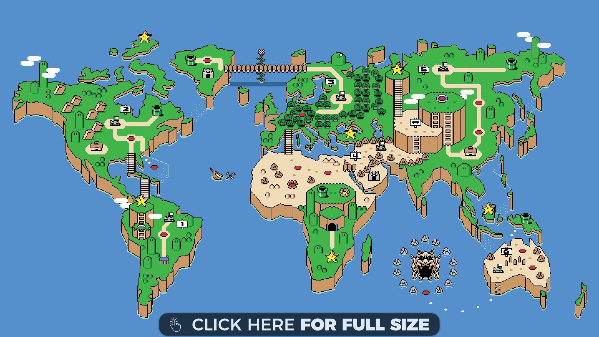 Super Mario World Global Map HD Wallpaper