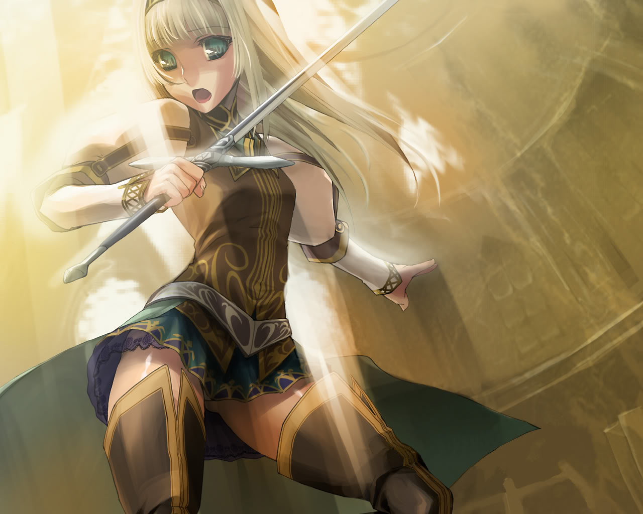 Anime Warrior Girl Star Light Wallpaper