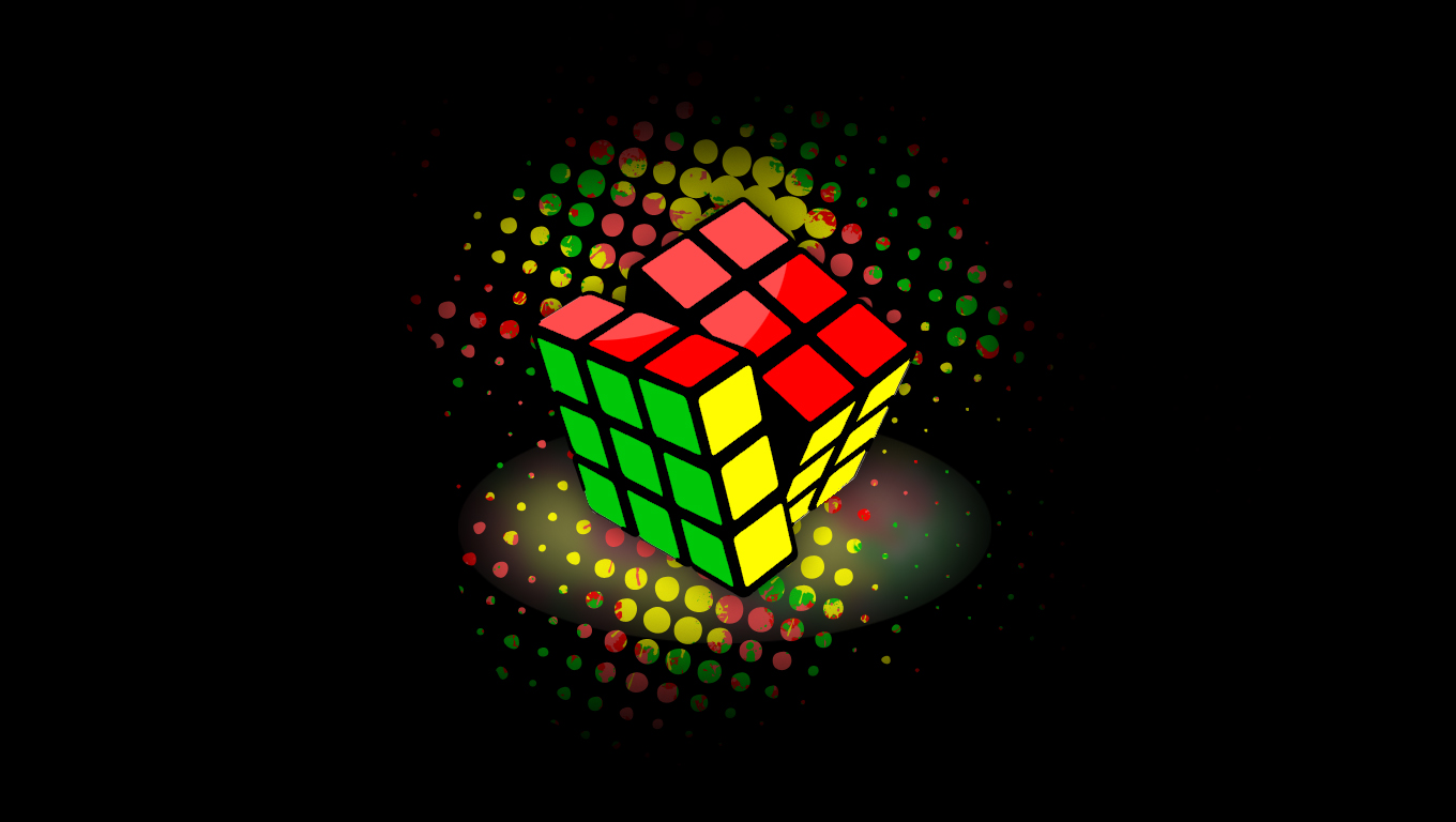 Rubiks Cube   Wallpaper by xky03 1360x768