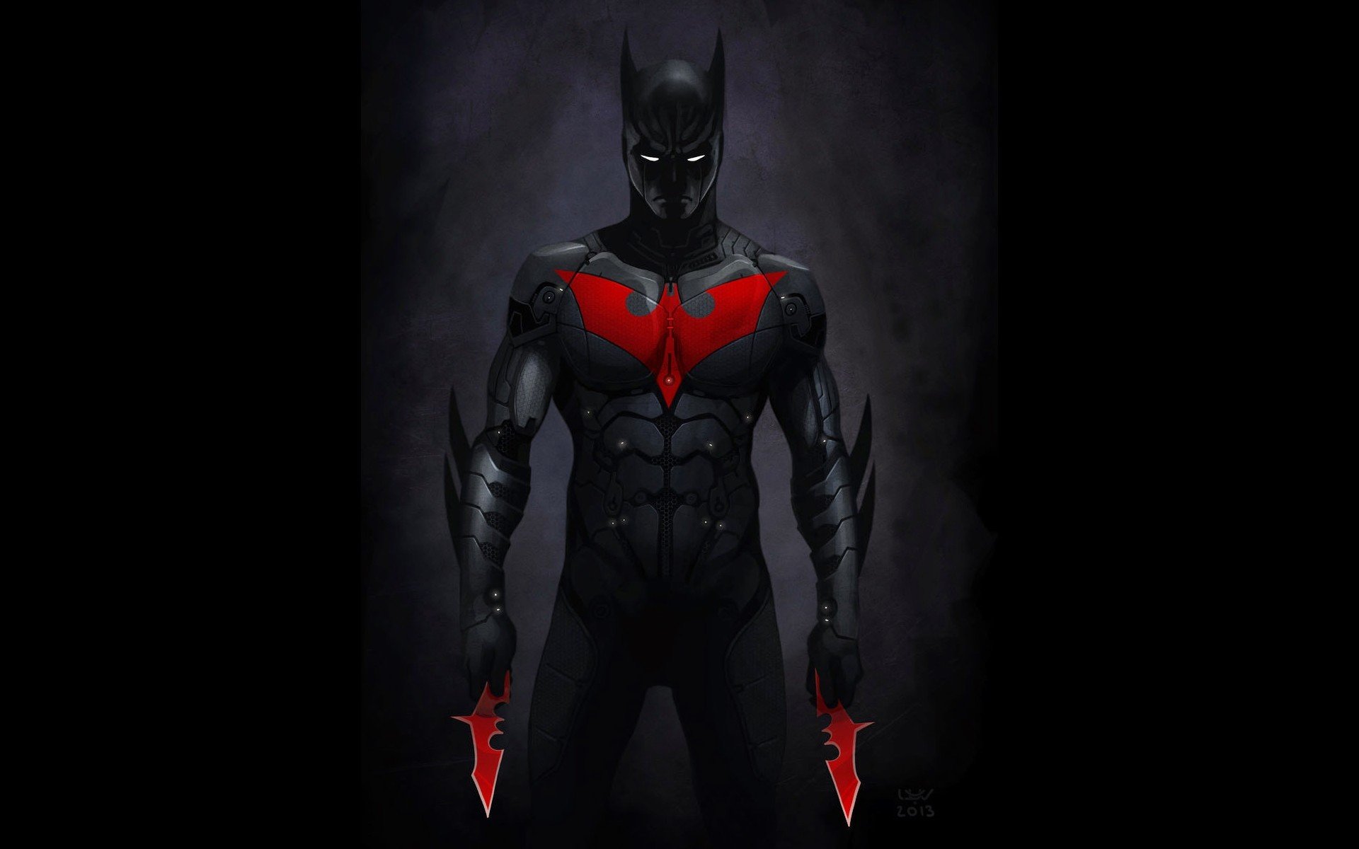 Batman Black Dark Red Dc Ics Suit Men Weapons Beyond