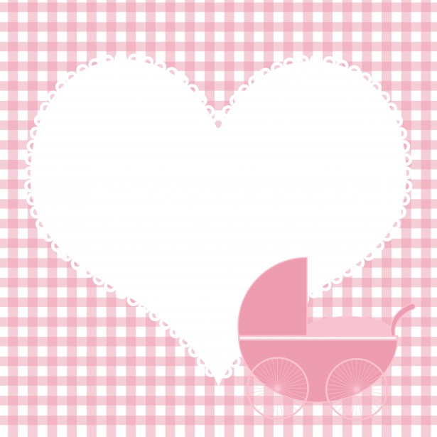Baby Girl Shower Background Heart