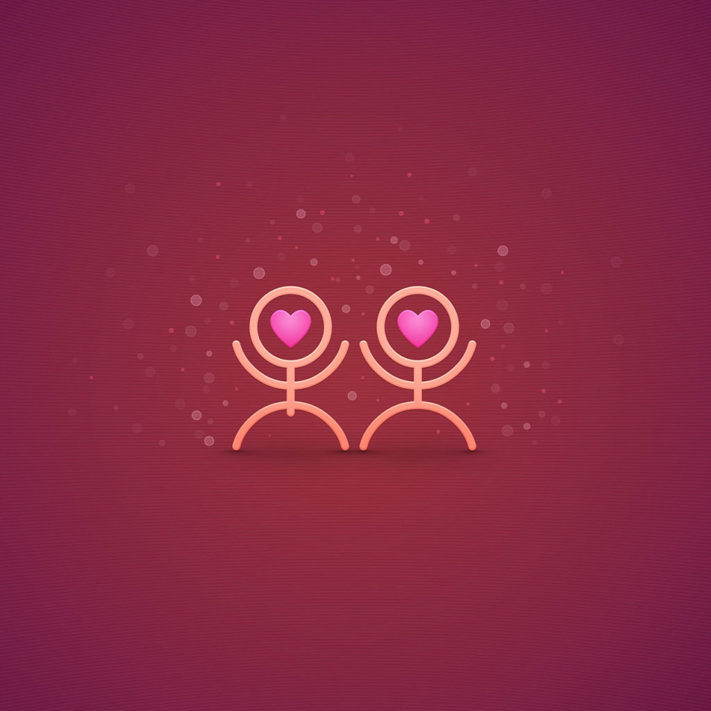 iPad Wallpaper Red Couple Design Love Mini