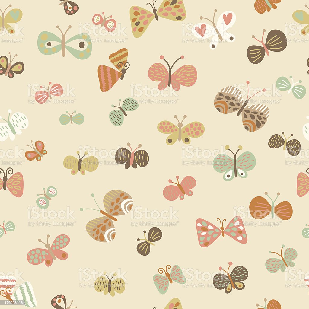 Cute Butterflies Wallpaper Stock Illustration Image Now