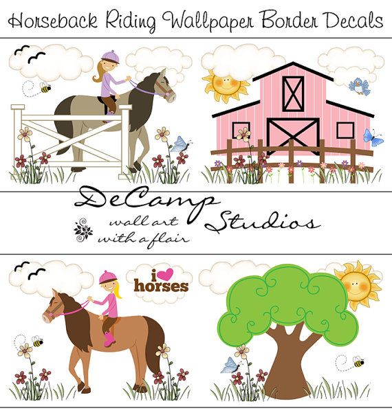 Free download Horse wallpaper border wall art decals for girls room