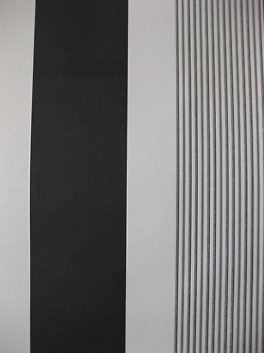 Feature Stripe Wallpaper In Black White With Silver Glitter
