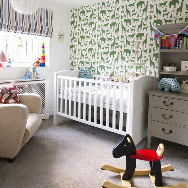 Free download nursery room with green animal wallpaper is part of baby nursery room [600x600