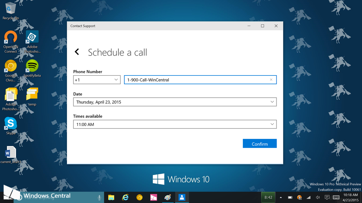 Pre Build Includes New Contact Support App Windows Central